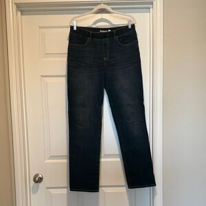 Betabrand Women's Straight Leg Jeans - Dark Blue